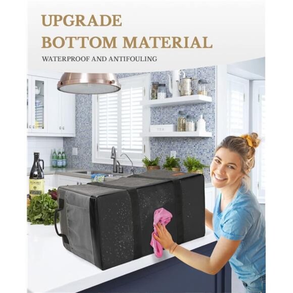 Standing Extra Large Reusable Grocery Bag Carrier with Handle, Utility Tote - Picture 3 of 7